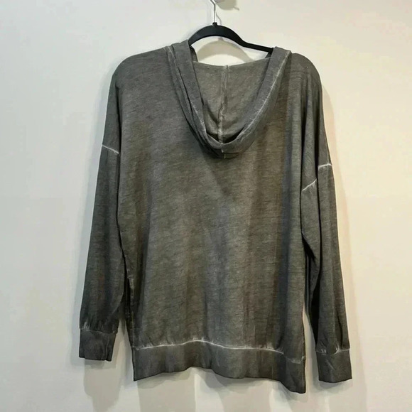 Dantelle Gray Hooded Oil Dye Top with Rib Trim - Size M - Picture 7 of 10